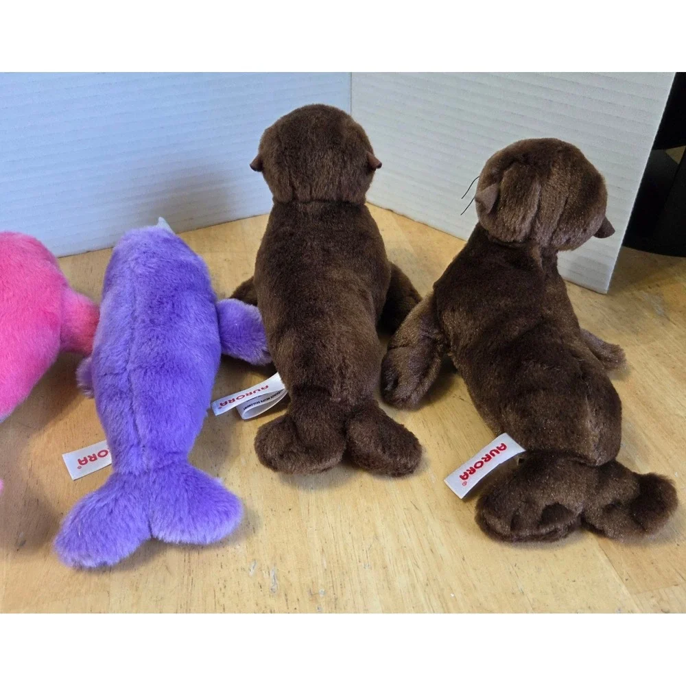 Aurora Lot of 6 Mini Plush Stuffed Animals Wildlife Sea Ocean Water Zoo